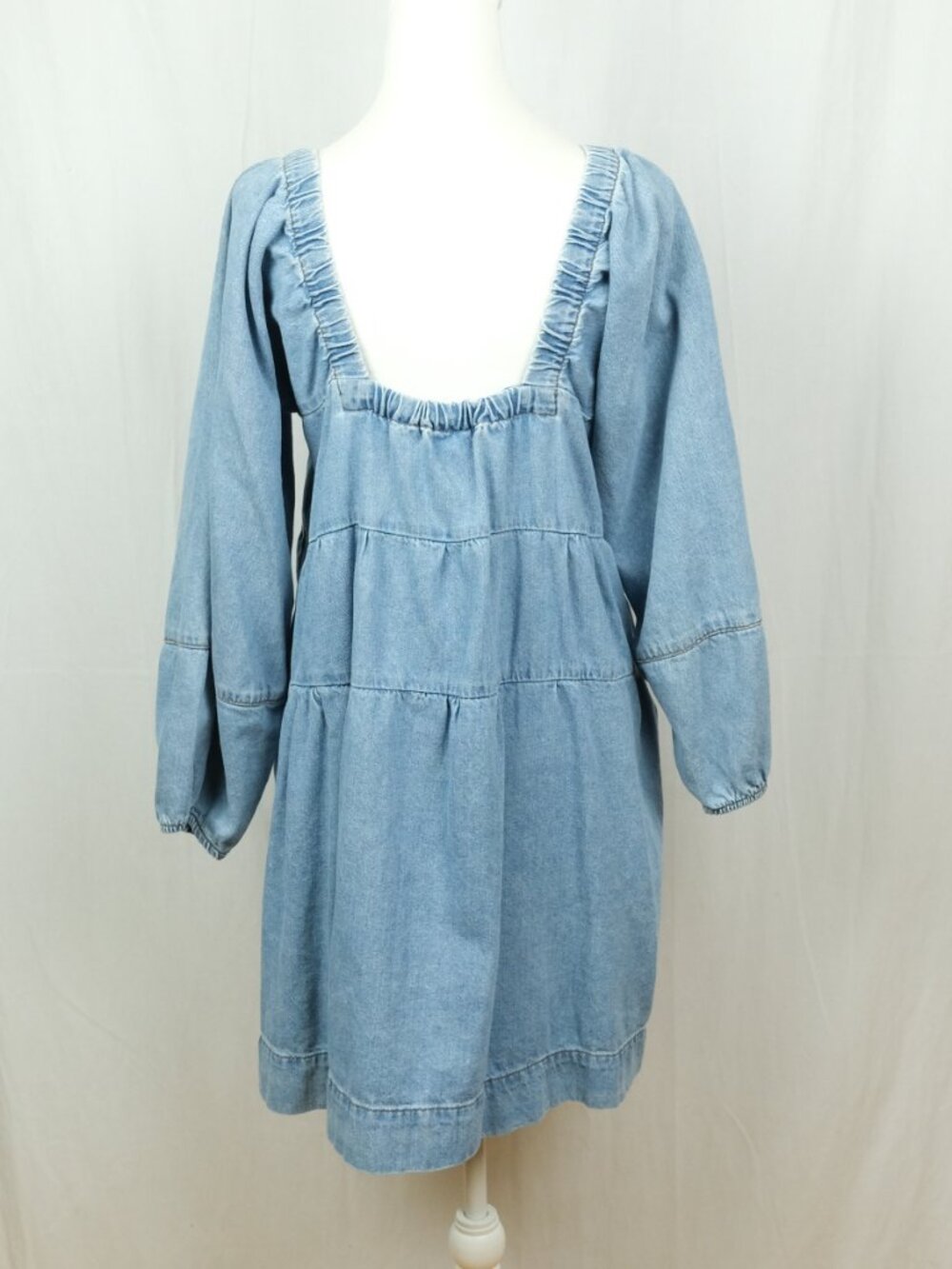 Light Blue Denim Babydoll Dress - Picture 8 of 13